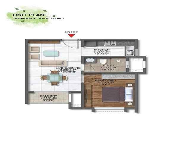 Prestige Golden Grove 3 BHK plus Study floor plan image