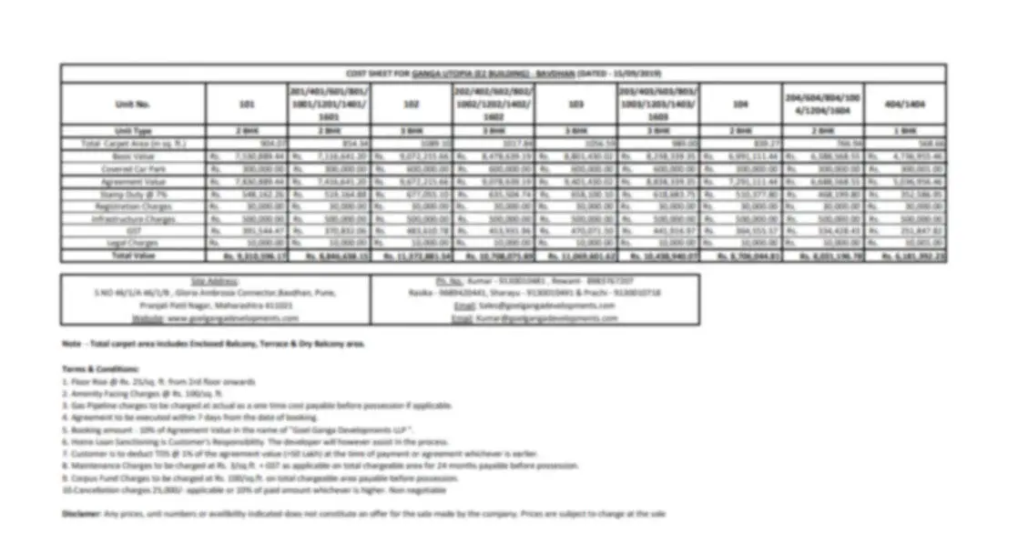 Trump Tower Hyderabad Cost Sheet 2026