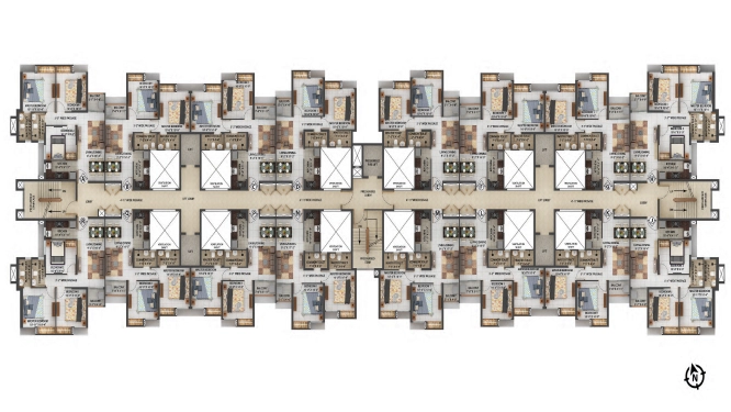 Conceptual 3 BHK floor plan at Auro Sapphire