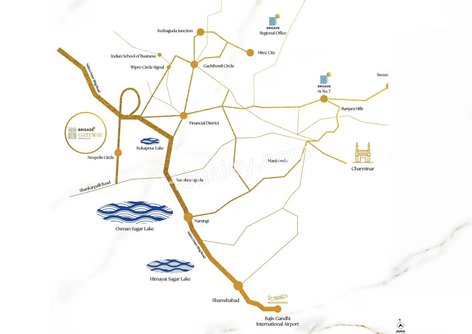 Brigade Gateway Neopolis location map at Neopolis Circle Kokapet