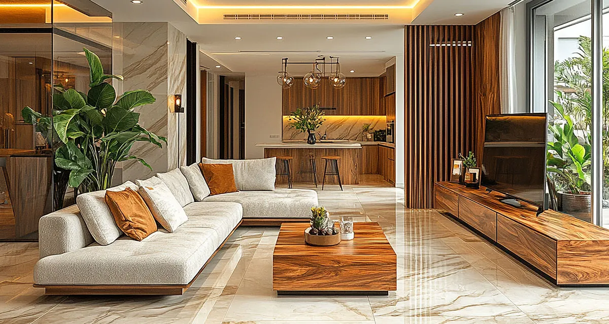Spacious contemporary residence interior at Brigade Neopolis